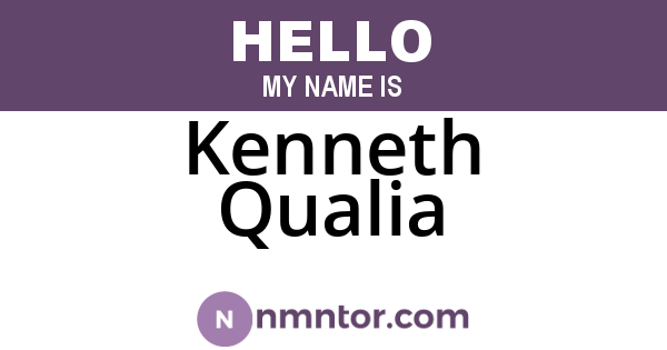 Kenneth Qualia