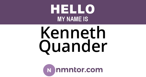 Kenneth Quander