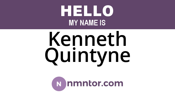 Kenneth Quintyne