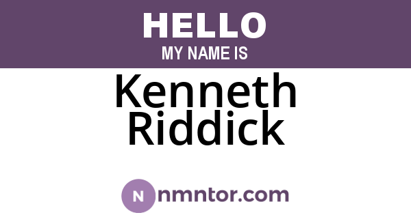 Kenneth Riddick