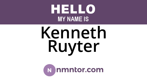 Kenneth Ruyter
