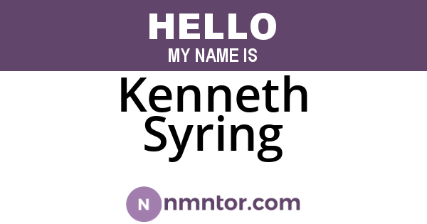 Kenneth Syring