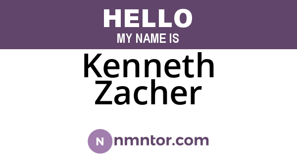 Kenneth Zacher