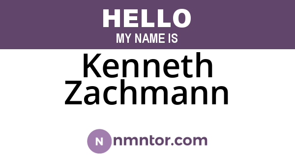 Kenneth Zachmann