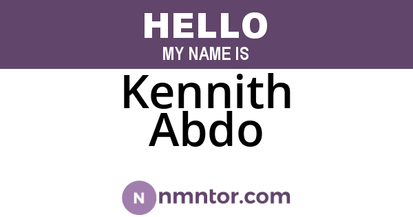 Kennith Abdo