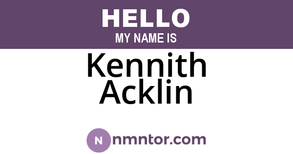 Kennith Acklin