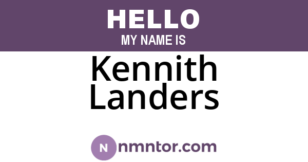 Kennith Landers