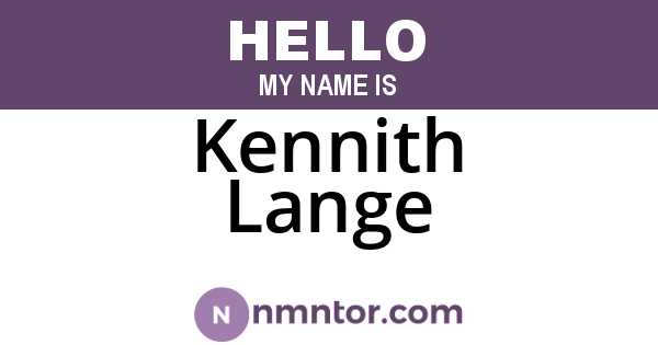 Kennith Lange