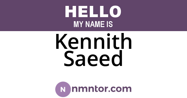 Kennith Saeed