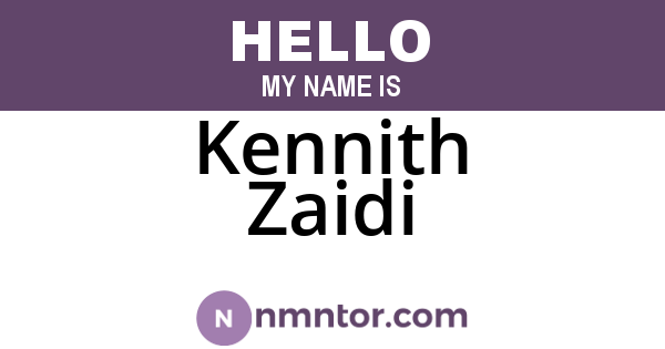 Kennith Zaidi