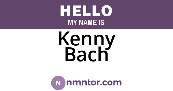 Kenny Bach