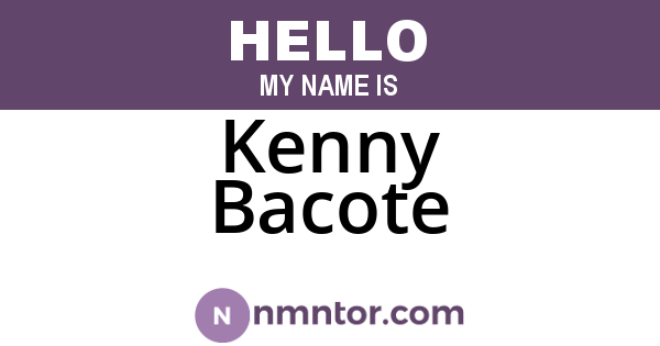 Kenny Bacote