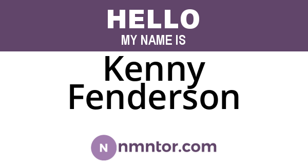 Kenny Fenderson