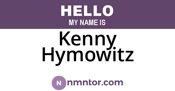 Kenny Hymowitz