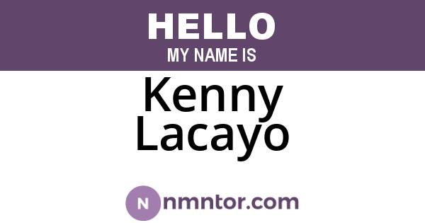 Kenny Lacayo
