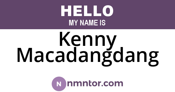 Kenny Macadangdang