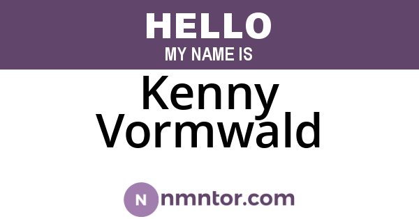 Kenny Vormwald