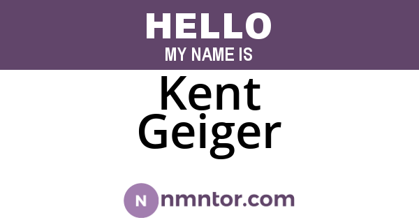 Kent Geiger