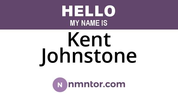 Kent Johnstone