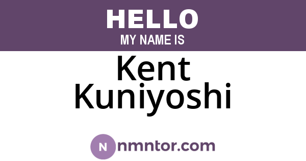 Kent Kuniyoshi