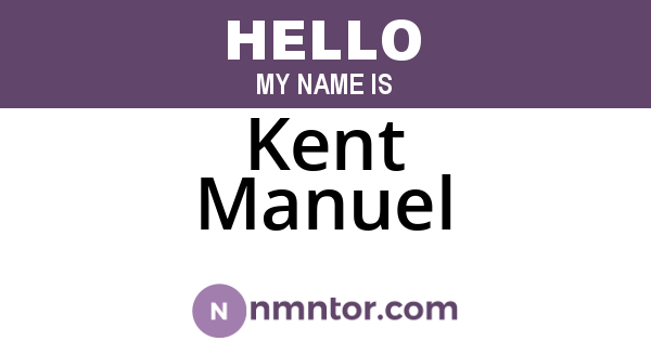 Kent Manuel