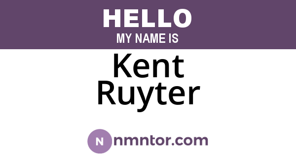 Kent Ruyter