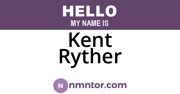 Kent Ryther
