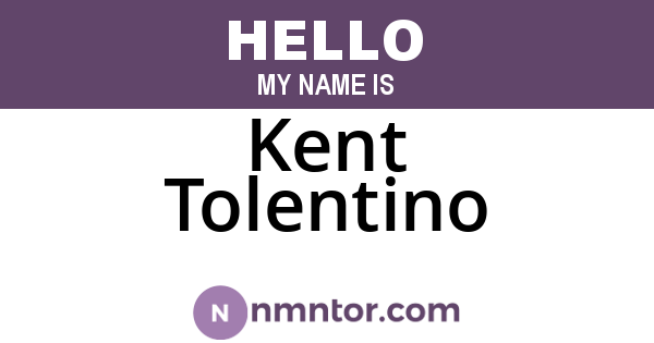 Kent Tolentino