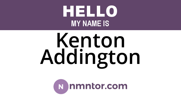 Kenton Addington
