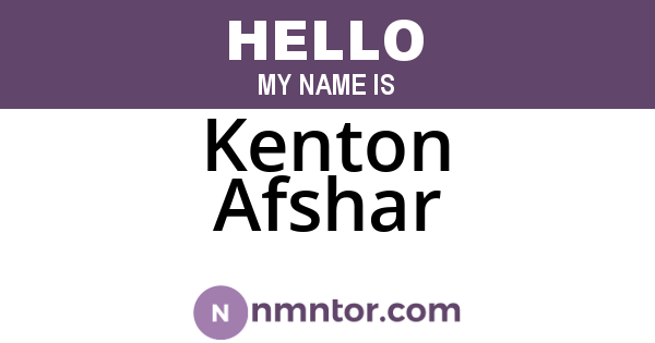 Kenton Afshar