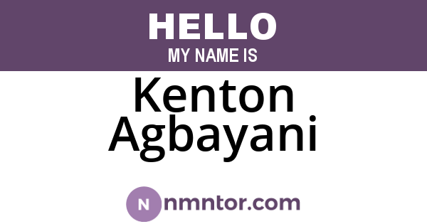 Kenton Agbayani
