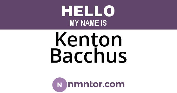 Kenton Bacchus