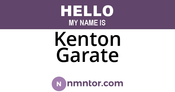Kenton Garate