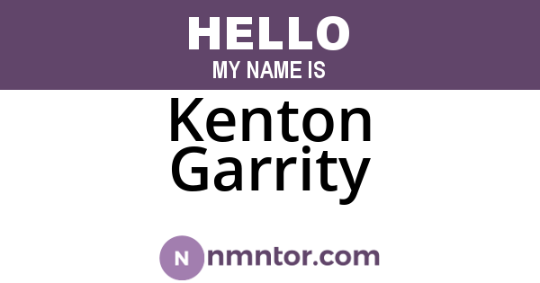 Kenton Garrity