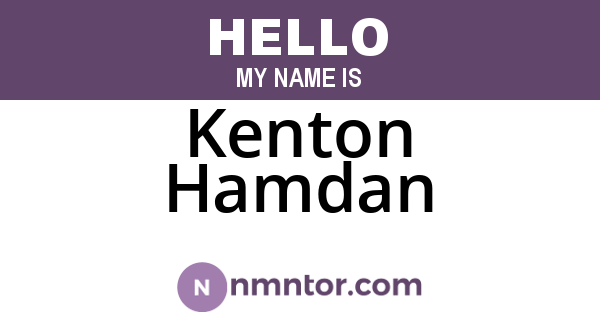 Kenton Hamdan