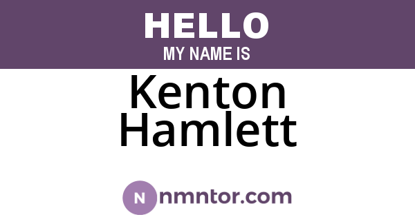 Kenton Hamlett