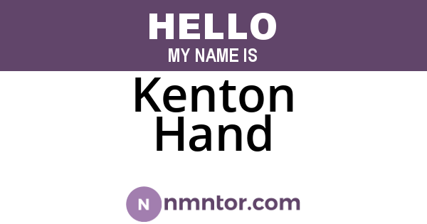 Kenton Hand