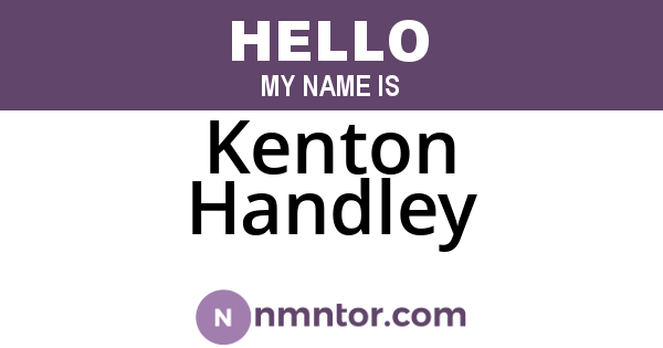 Kenton Handley
