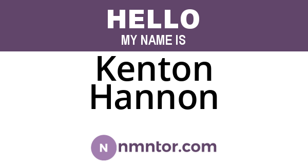 Kenton Hannon