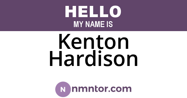 Kenton Hardison
