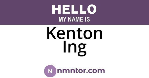 Kenton Ing