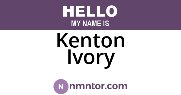Kenton Ivory
