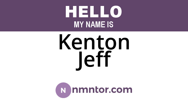Kenton Jeff