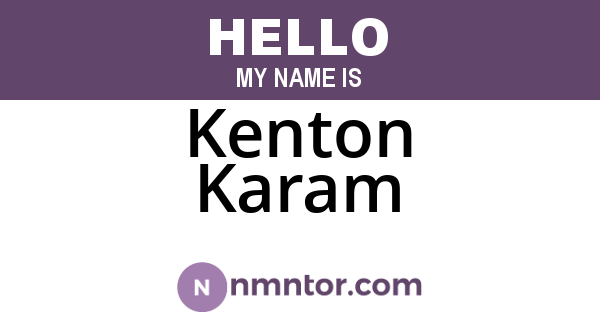 Kenton Karam