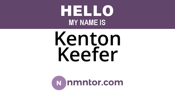 Kenton Keefer
