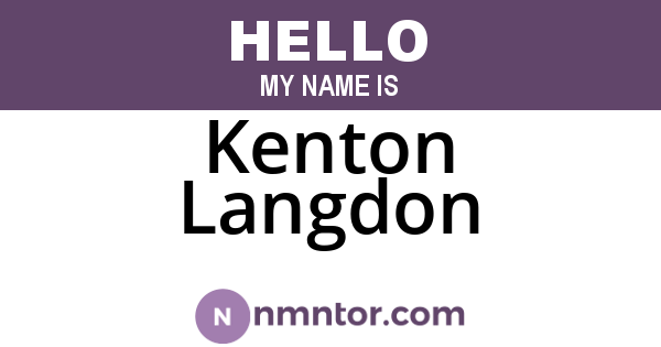 Kenton Langdon