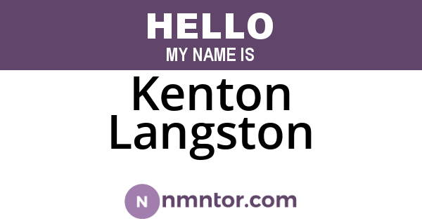 Kenton Langston