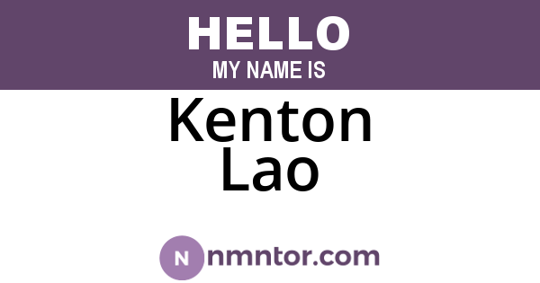 Kenton Lao
