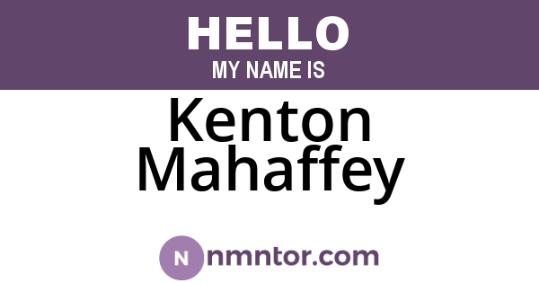 Kenton Mahaffey