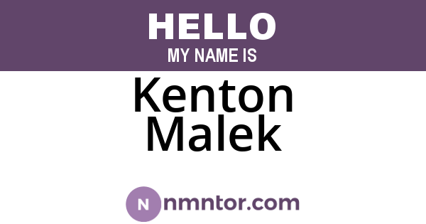 Kenton Malek